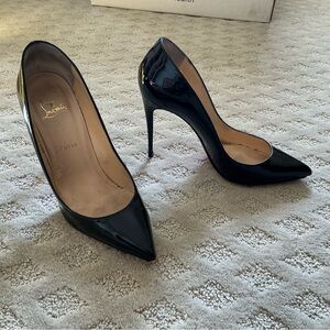 Christian Louboutin Pigalle Follies 100 Black Patent, size 40.5